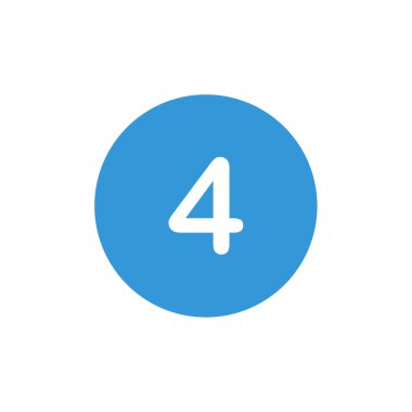 number 4 icon. flat vector illustration            