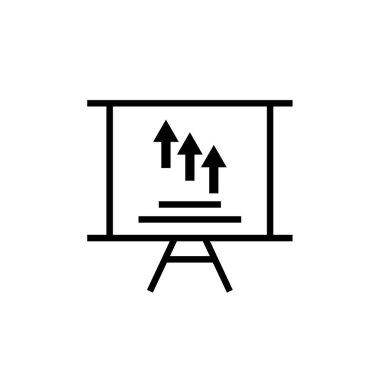 Şeffaf bir arkaplanda sunum vektör illüstrasyonu. Birinci kalite semboller. konsept ve grafik tasarımı için çizgi simgesi. 
