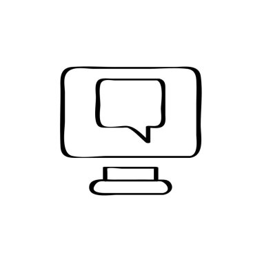 Sohbet balonu simgesi, vektör illüstrasyonu basit tasarım