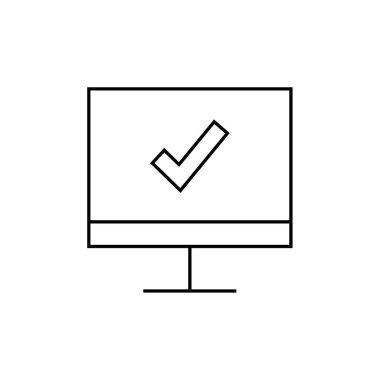 İşaretli vektör çizimi tasarımı olan bilgisayar monitörü