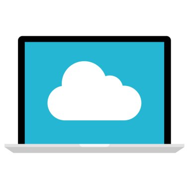 Bulut hesaplama konsepti. Resim beyaz arkaplanda izole edildi