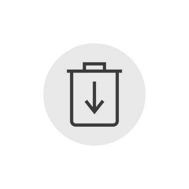 Çöp kutusu, çöp simgesi basit vektör illüstrasyonu