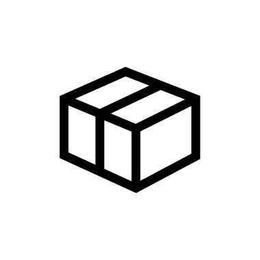 Şeffaf bir arkaplanda küp vektör çizimi. Birinci kalite semboller. Konsept ve grafik tasarım için ince çizgi simgesi. 