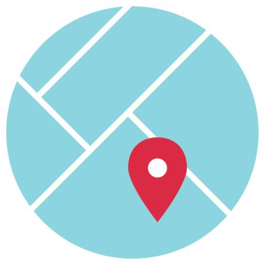 Navigasyon iğne işareti basit simge, vektör illüstrasyonu