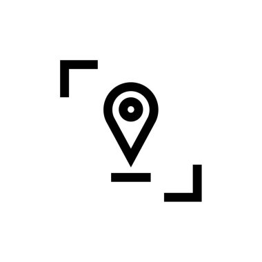 Web ve mobil uygulama tasarımınız için beyaz arkaplanda izole edilmiş konum simgesi vektörü, harita logosu konsepti