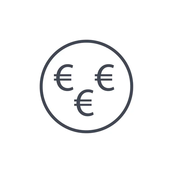Значок Монетной Линии Евро — стоковый вектор