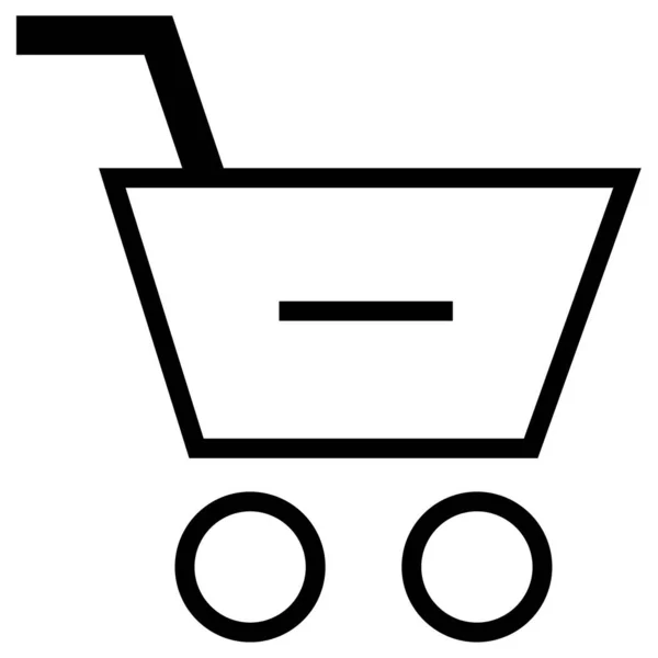 购物车网上购物图标的轮廓风格 — 图库矢量图片