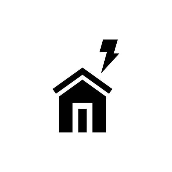 Wektor Ikony Domu Izolowane Białym Tle Koncepcja Logo Pioruna Przejrzysty — Wektor stockowy