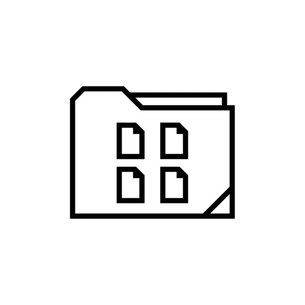 Folders Modern Pictogram Witte Achtergrond Vector Illustratie — Stockvector