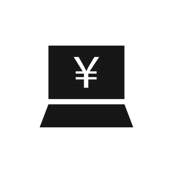 Icône Yen Dans Style Branché Isolé Sur Fond Blanc — Image vectorielle