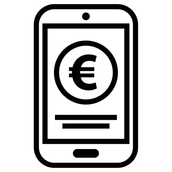 Евро Значок Вектора Плоского Телефона — стоковый вектор