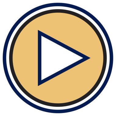 Video oynatıcı simgesinin vektör illüstrasyonu 