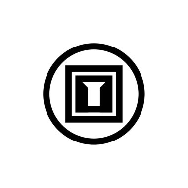 Soyut çokgen geometrik şekil simgesi, vektör illüstrasyonu