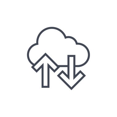 bulut veri simgesi basit vektör illüstrasyonu