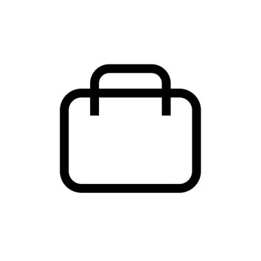 Beyaz arkaplanda alışveriş poşeti vektör simgesi 