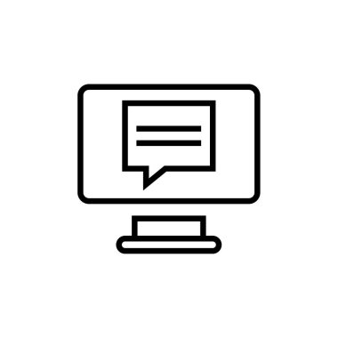 Metin Mesajlaşması basit bir simge vektör illüstrasyonu  