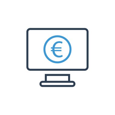 Avro para birimi ikonu vektör illüstrasyonu 