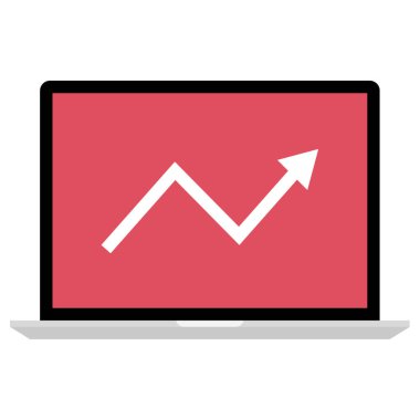 grafikli dizüstü bilgisayar, vektör illüstrasyonu