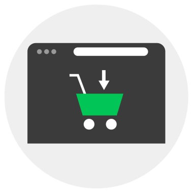 Alışveriş arabası vektör simgesi