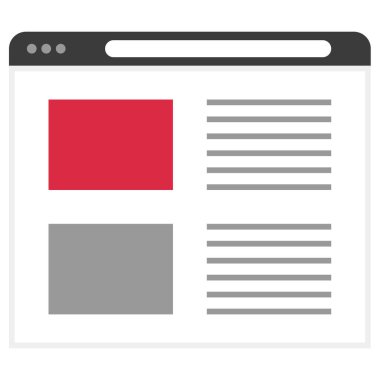 Tarayıcı. Web simgesi basit illüstrasyon