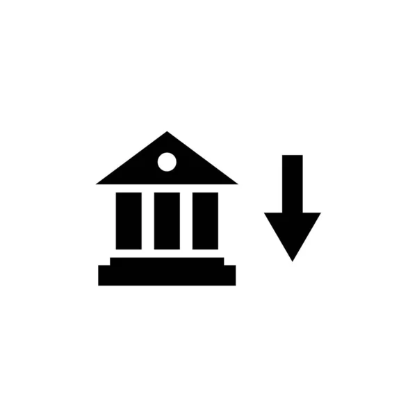 Banka Budova Vektor Ikona Bílém Pozadí — Stockový vektor