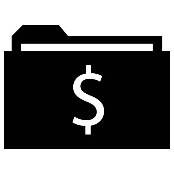 Dollar Folder Vector Icon — Stock Vector