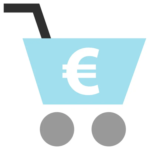 Καλάθι Αγορών Εικονίδιο Σύμβολο Του Ευρώ Διανυσματική Απεικόνιση — Διανυσματικό Αρχείο