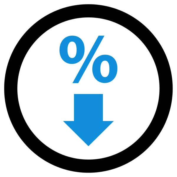 Процент Округленных Значок Векторная Иллюстрация Стиль Плоский Знаковый Символ Синий — стоковый вектор
