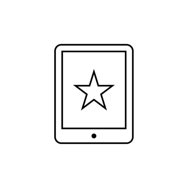 Tablett Med Stjärnsymbol Vektorillustration — Stock vektor