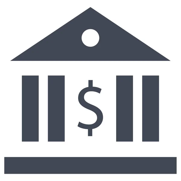 Banco Edifício Glifo Ícone Fundo Branco —  Vetores de Stock