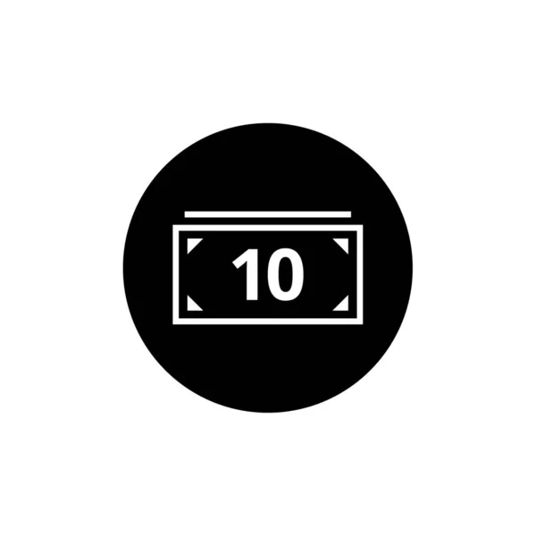 Ikona Wektora Gotówki Dziesięć Dolarów — Wektor stockowy