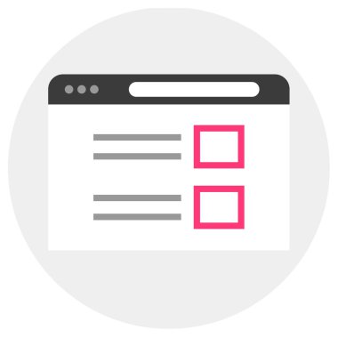 liste görünümü çevrimiçi web simgesi, vektör illüstrasyonu