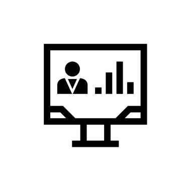 İş sunum simgesi vektör illüstrasyonu