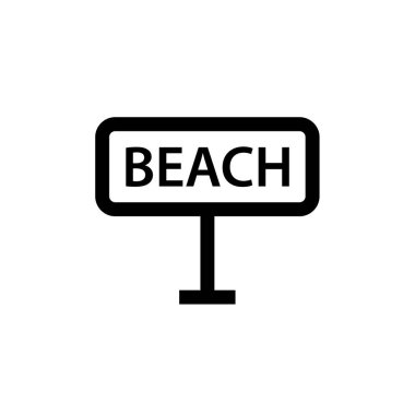 Plaj simgesi, vektör illüstrasyonu 