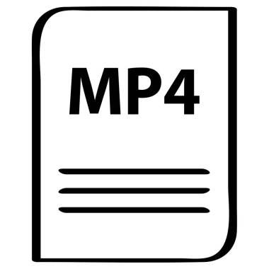mp4 dosya biçimi simgesi, vektör illüstrasyonu basit tasarım