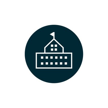 okul binası kutsal kişilerin resmi, vektör çizim 