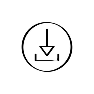 aşağı ok simgesi, indirme sembolü, vektör illüstrasyonu