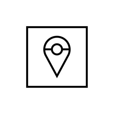 Navigasyon iğne işareti basit simge, vektör illüstrasyonu     