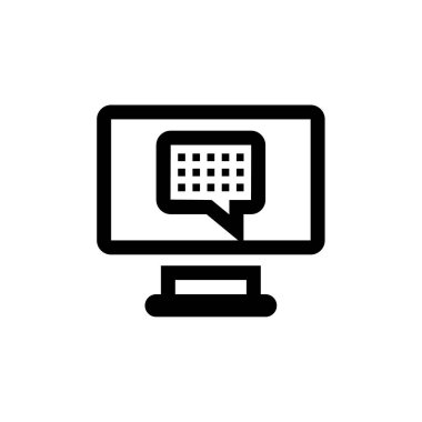 Metin Mesajlaşması basit bir simge vektör illüstrasyonu  