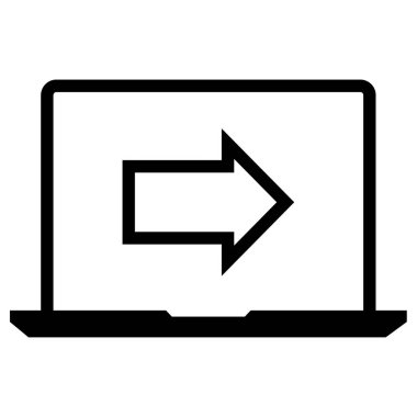 bilgisayar vektörü ince çizgi simgesi 