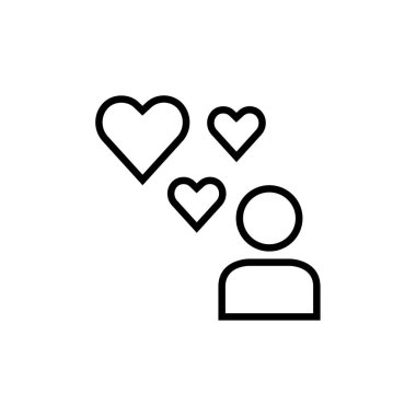 Valentine İleti ikonu vektör illüstrasyonu