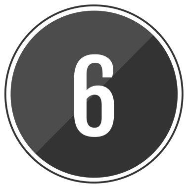 6 numaralı simge vektör illüstrasyonu.