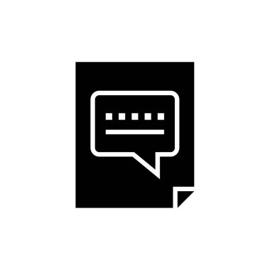 Sohbet simgesi vektörü beyaz arkaplanda izole edildi, Metin Mesajlaşma işareti 