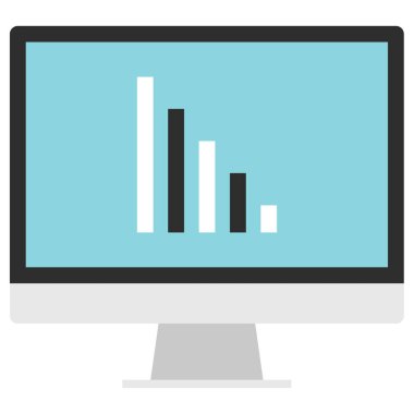 Ekranı istatistik çubukları vektör illüstrasyonuyla izle 