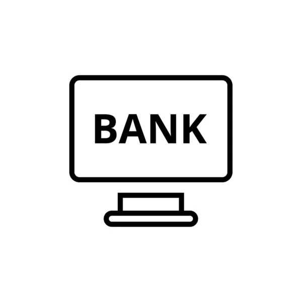 Ícone Bancário Online Ilustração Vetorial — Vetor de Stock