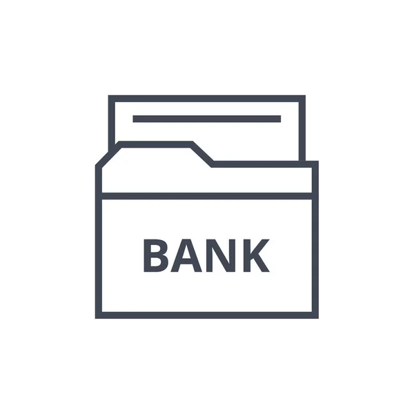 Bank Cash Outline Icon — Stock Vector