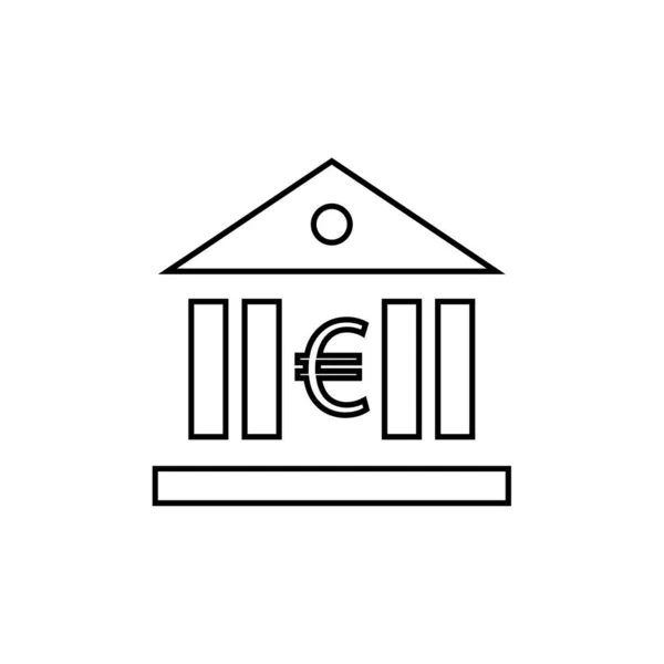 Euro Banking Symbol Icon Vector Illustration — Stock Vector
