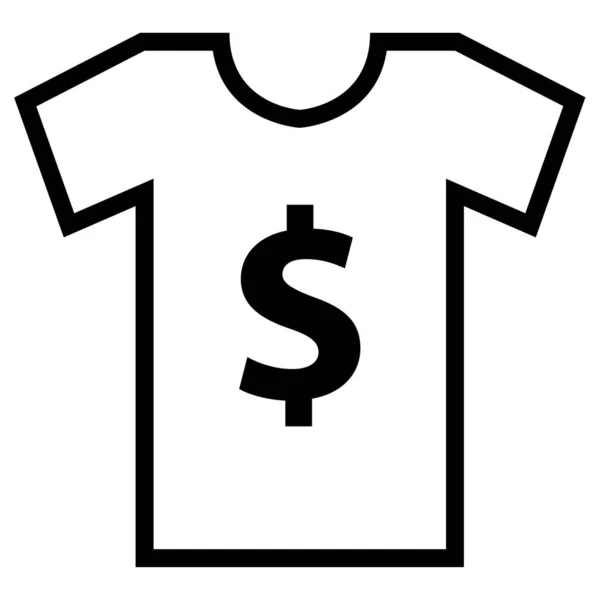 Shirt Εικονίδιο Χρήματα Απλή Απεικόνιση — Διανυσματικό Αρχείο