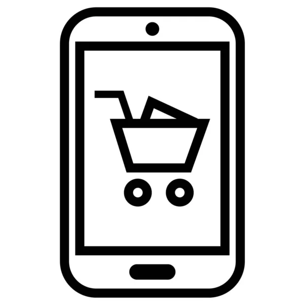 Mobile Shopping Vector Illustration — Stock Vector