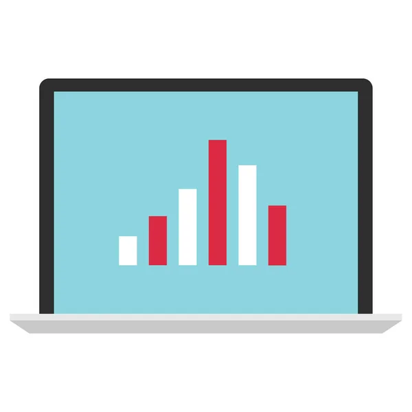 Laptop Graph Isolated Icon Vector Illustration Design — Stock Vector